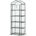 5 Tier Greenhouse OutdoorPortable Shed Metal Frame Transparent 69x49x193cm - SGP Garden Ltd