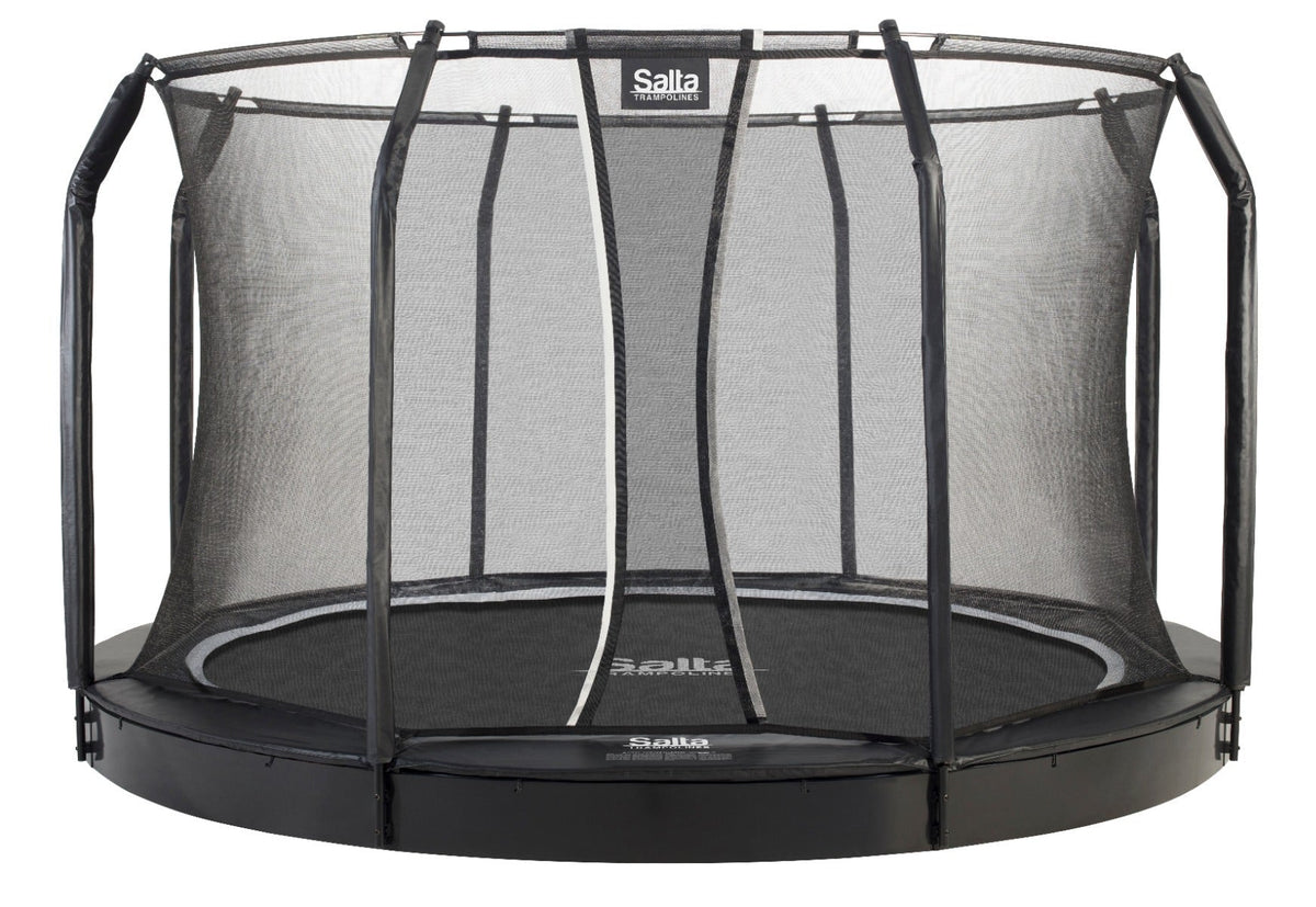 Trampoline with mesh safety net