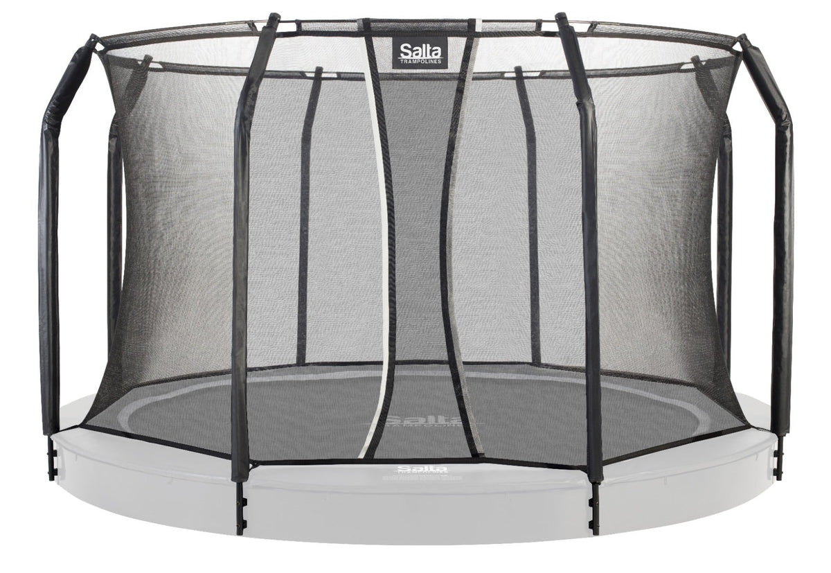 Trampoline with safety net on a white background