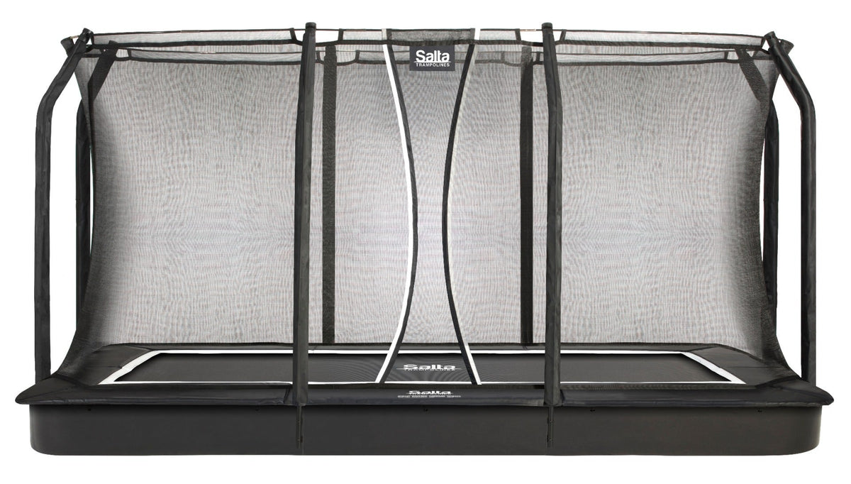 13ft x 8ft Salta Black Royal Baseground Rectangular Trampoline with Enclosure - SGP Garden Ltd