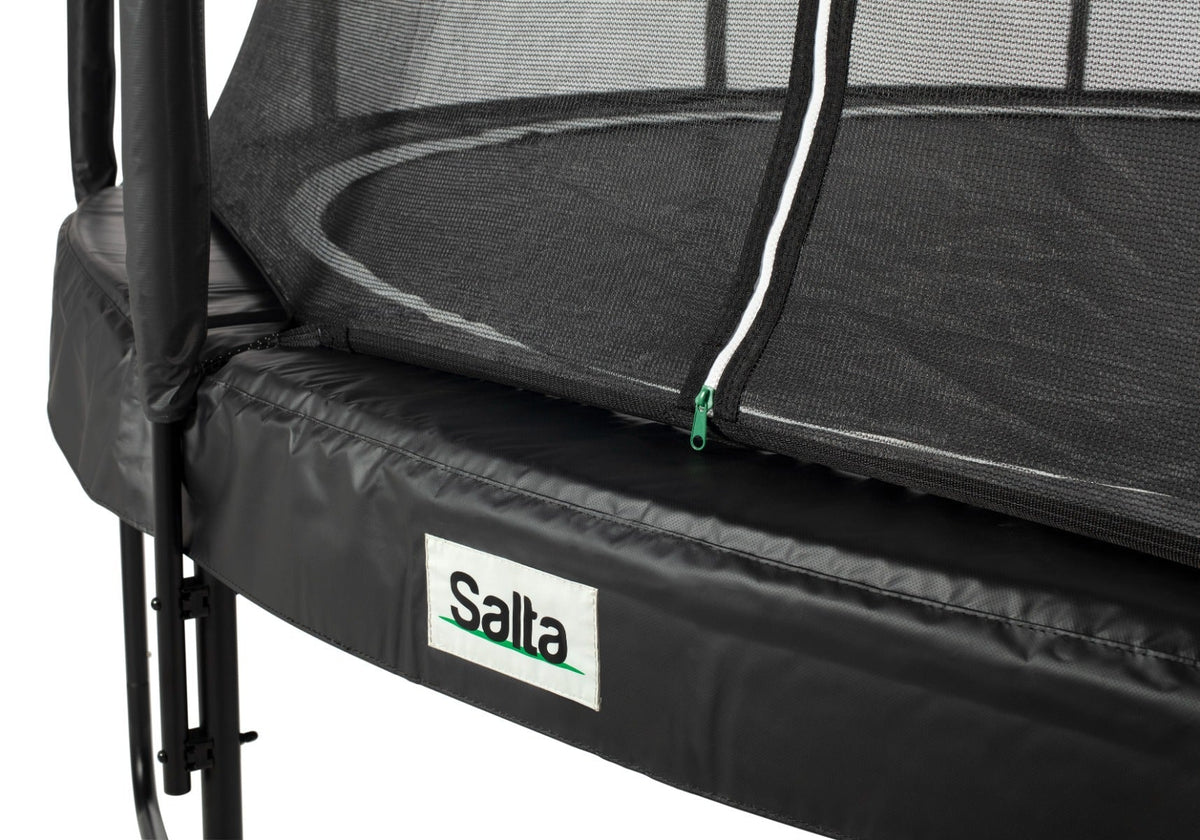 12ft Salta Black Round Premium Edition Trampoline with Enclosure - SGP Garden Ltd