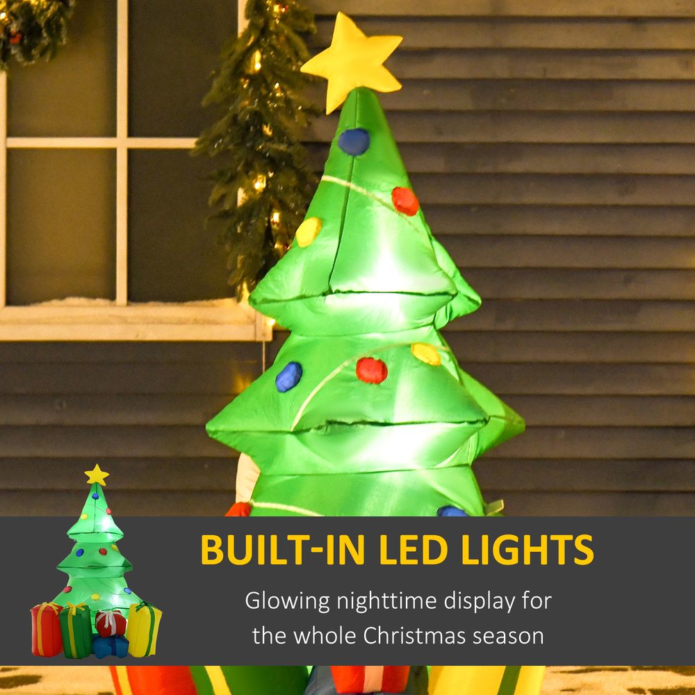 5ft Inflatable Christmas Tree Xmas Air Blown LED Lawn Yard Outdoor Ornaments - SGP Garden Ltd