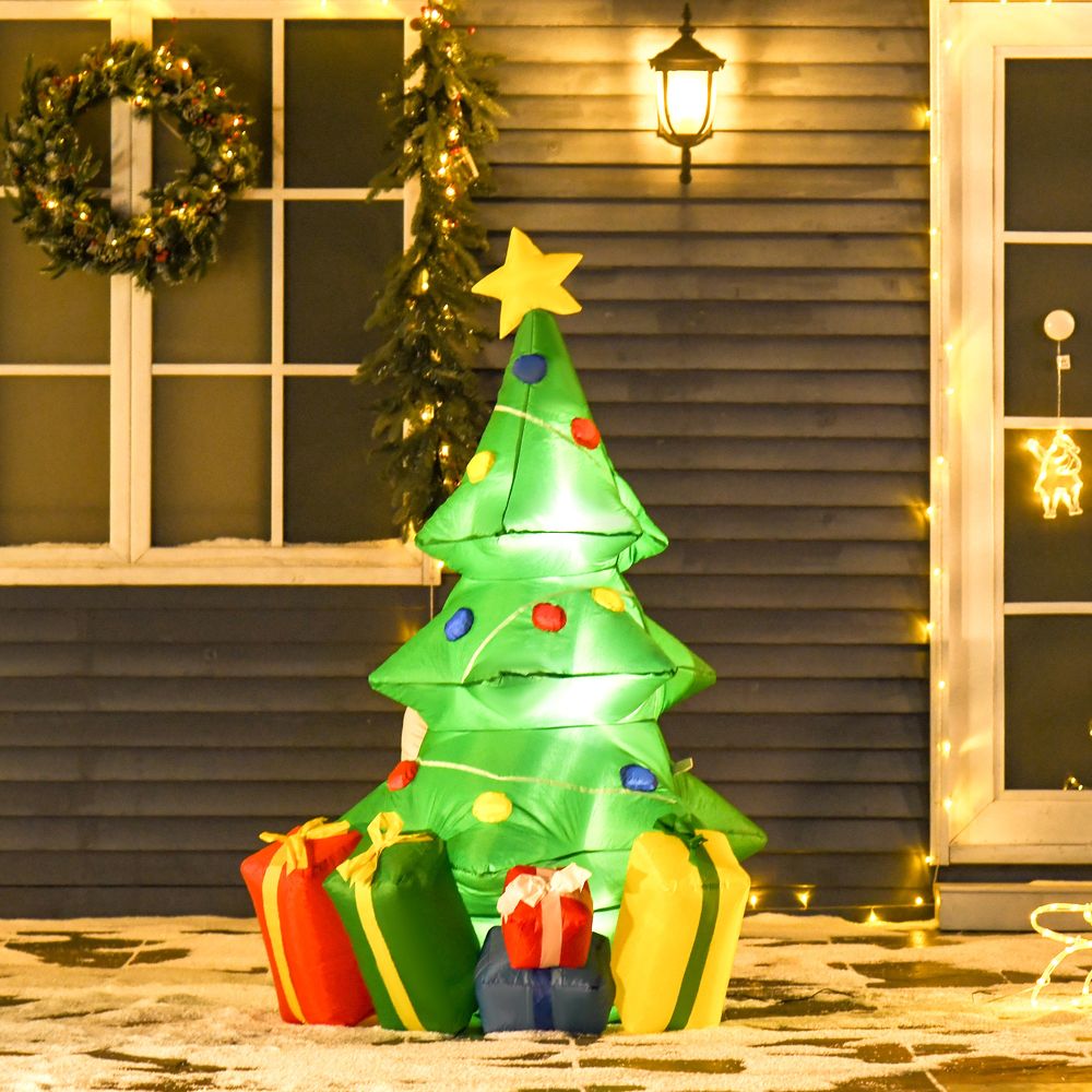 5ft Inflatable Christmas Tree Xmas Air Blown LED Lawn Yard Outdoor Ornaments - SGP Garden Ltd