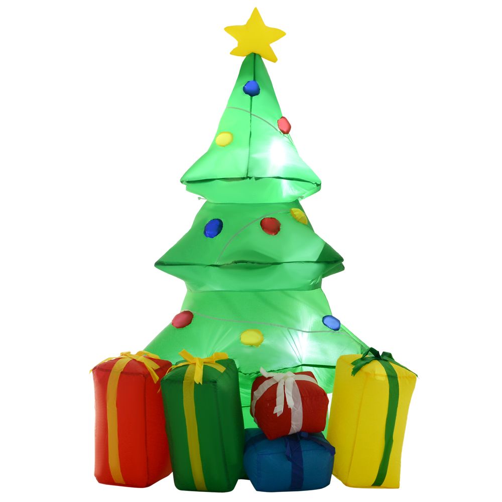 5ft Inflatable Christmas Tree Xmas Air Blown LED Lawn Yard Outdoor Ornaments - SGP Garden Ltd