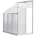 6 x 4ft Polycarbonate Greenhouse Aluminum Roof Vent, Rain Gutter Sliding Door, - SGP Garden Ltd