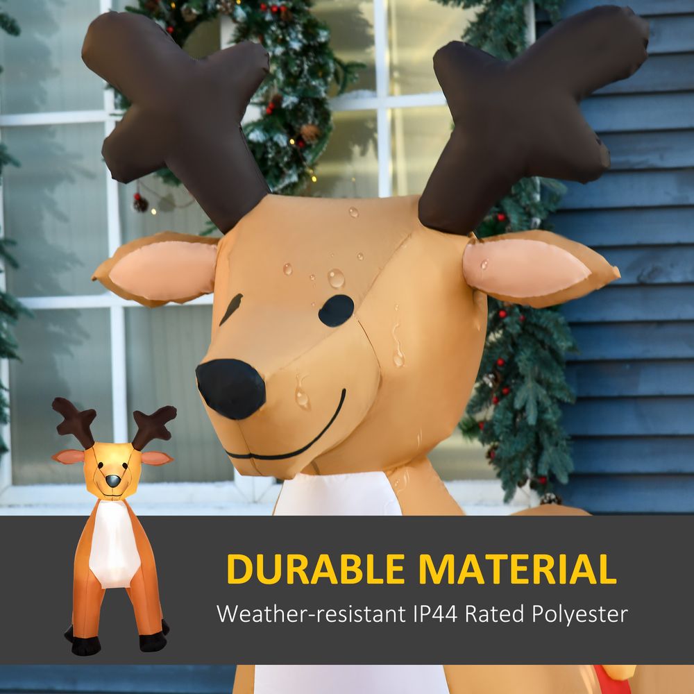 6ft Christmas Inflatable Reindeer Deco Xmas Lights Indoor and Outdoor Animal - SGP Garden Ltd