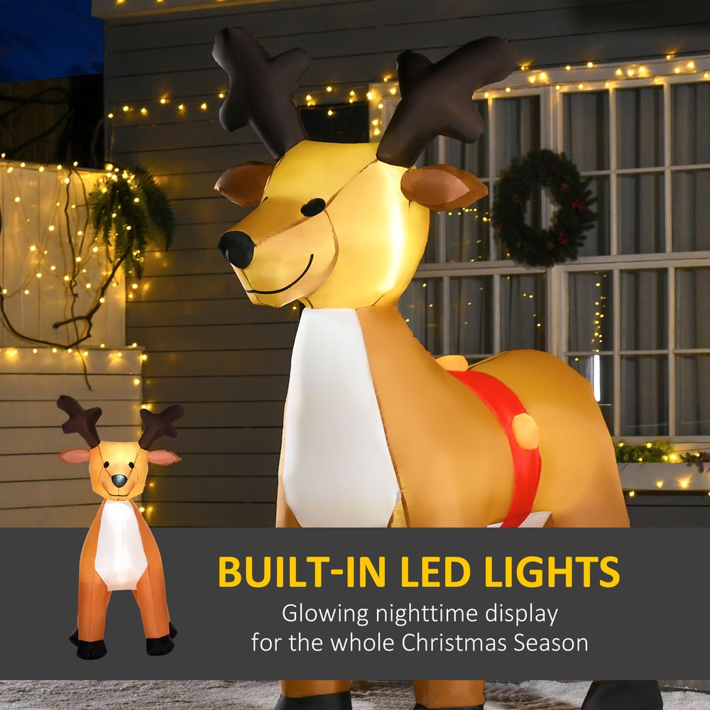 6ft Christmas Inflatable Reindeer Deco Xmas Lights Indoor and Outdoor Animal - SGP Garden Ltd