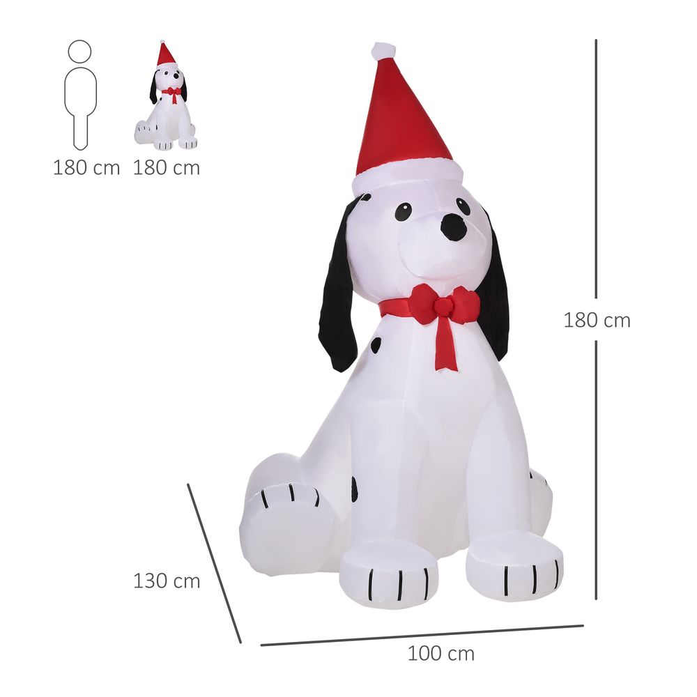 6ft Inflatable Christmas Puppy Dog Wearing Santa Hat Lighted Outdoor Indoor - SGP Garden Ltd