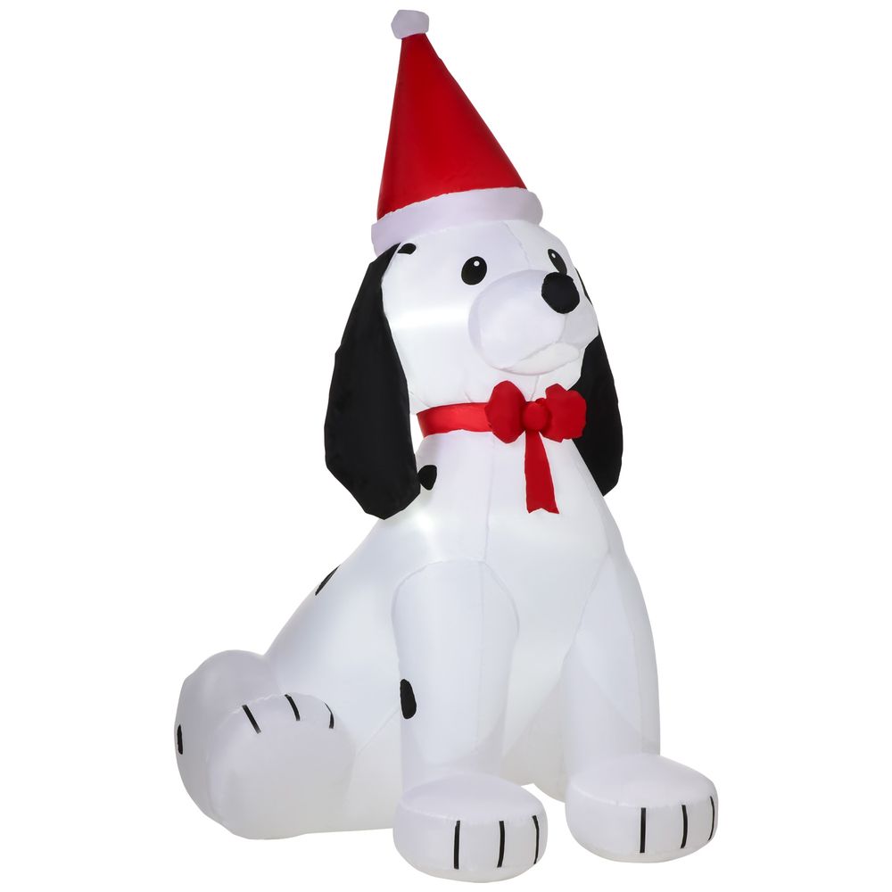 6ft Inflatable Christmas Puppy Dog Wearing Santa Hat Lighted Outdoor Indoor - SGP Garden Ltd