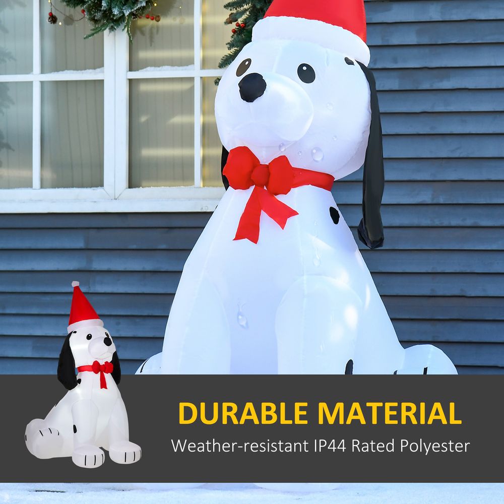 6ft Inflatable Christmas Puppy Dog Wearing Santa Hat Lighted Outdoor Indoor - SGP Garden Ltd