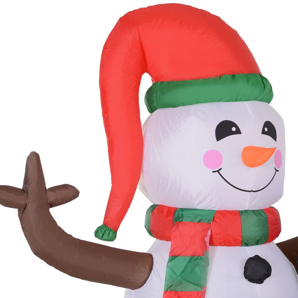 6ft Inflatable Christmas Snowman with Three Penguins LED Outdoor Yard Deco - SGP Garden Ltd