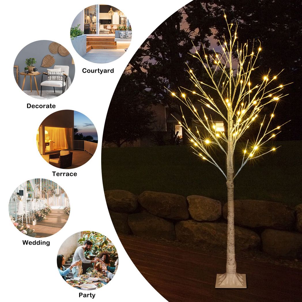 6FT Snowflake Christmas Tree with 96 LED Lamp - SGP Garden Ltd