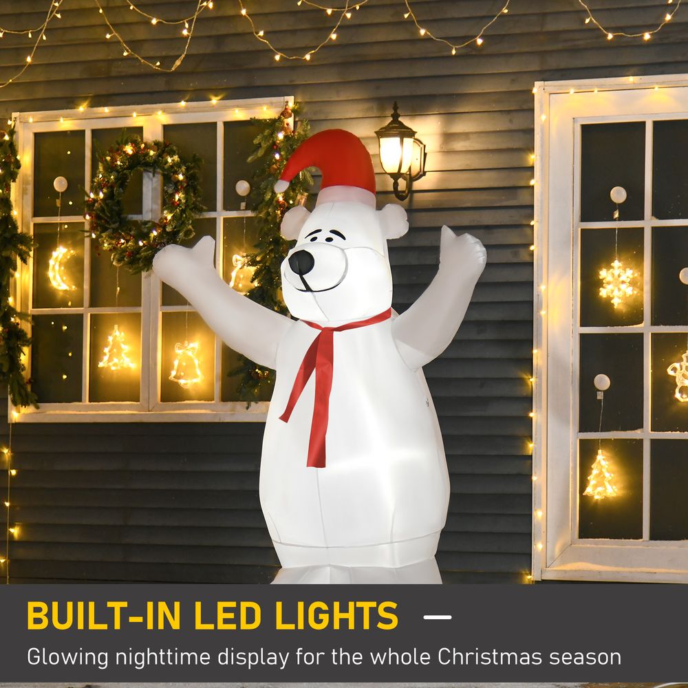 6ft Tall Outdoor Inflatable Bear Airblown Projection Holiday Christmas Lawn - SGP Garden Ltd