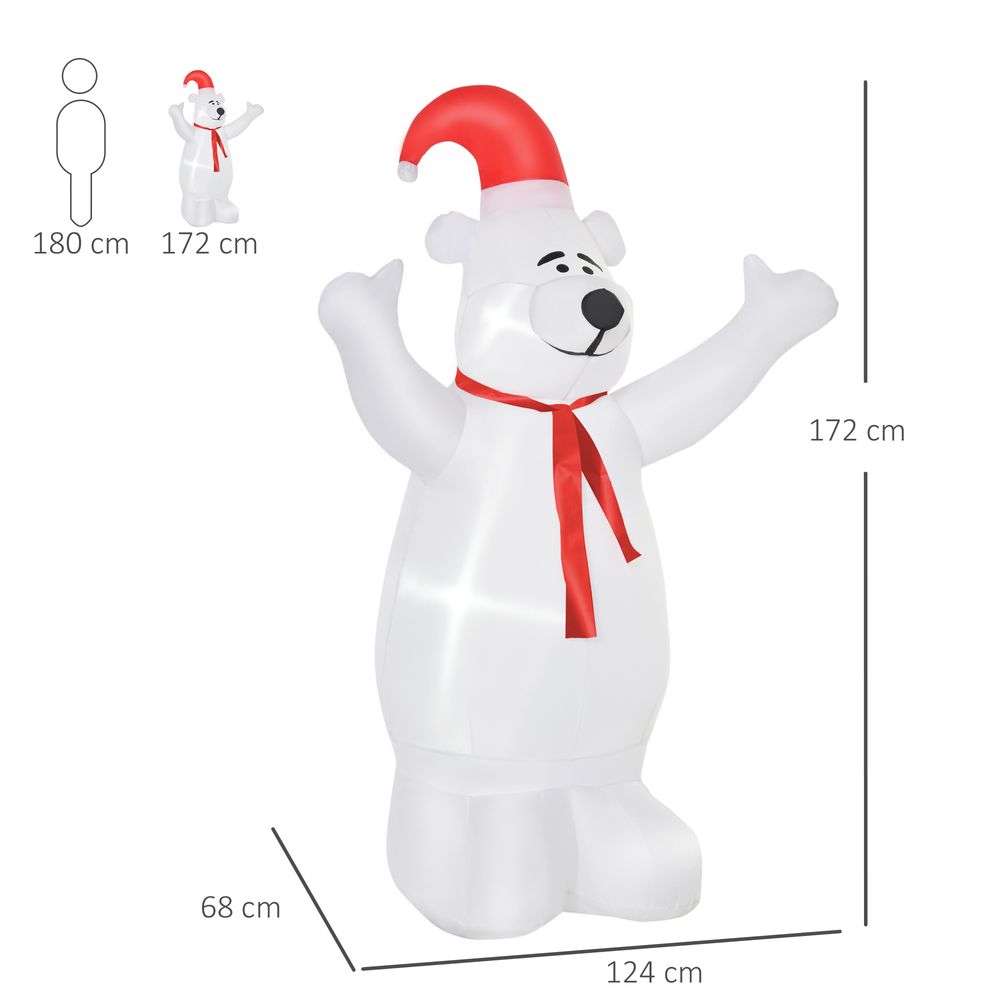 6ft Tall Outdoor Inflatable Bear Airblown Projection Holiday Christmas Lawn - SGP Garden Ltd