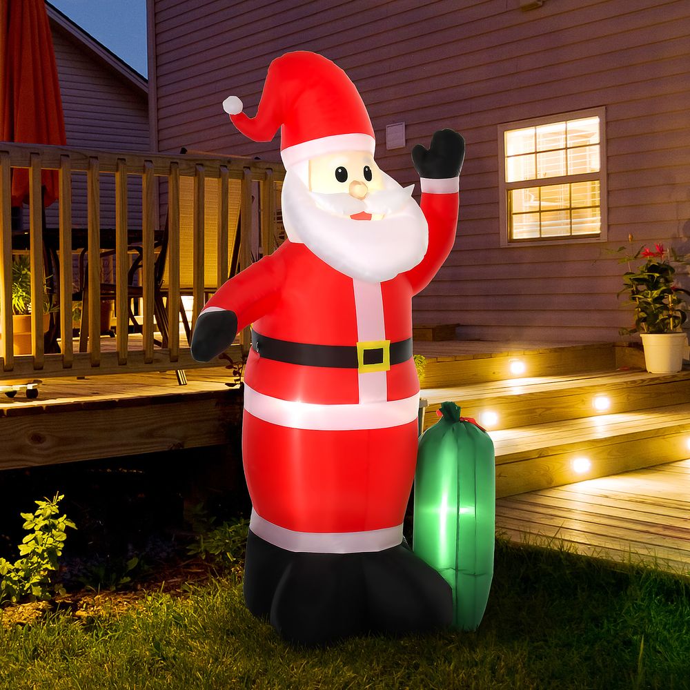 7.5ft Inflatable Christmas Santa Claus with LED Air Blown Outdoor Yard Deco - SGP Garden Ltd