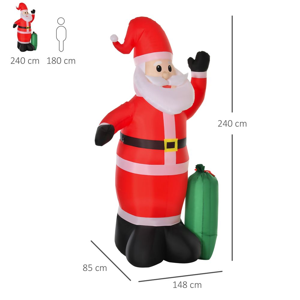 7.5ft Inflatable Christmas Santa Claus with LED Air Blown Outdoor Yard Deco - SGP Garden Ltd