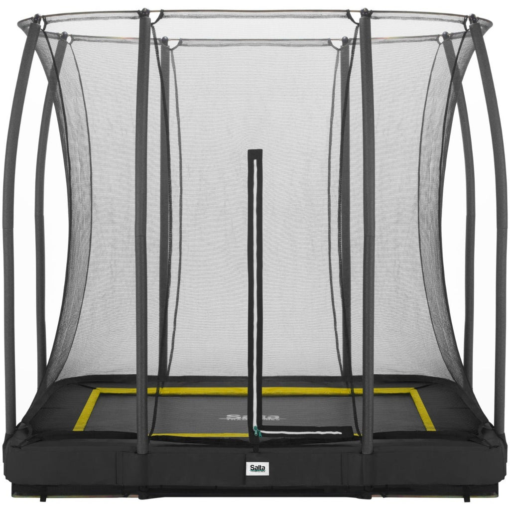 7ft x 5ft Salta Black Rectangular Comfort Edition Inground Trampoline with Enclosure - SGP Garden Ltd