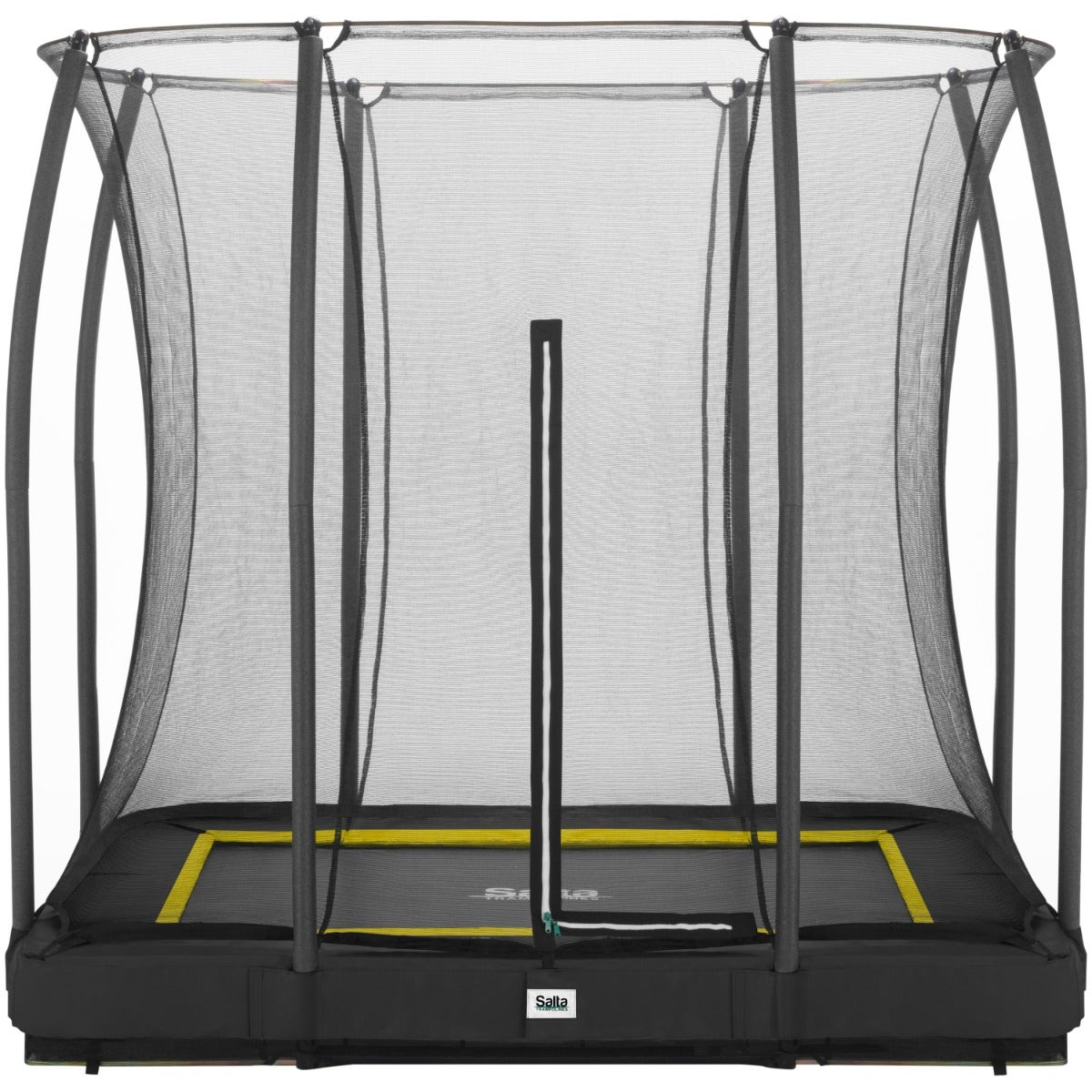 7ft x 5ft Salta Black Rectangular Comfort Edition Inground Trampoline with Enclosure - SGP Garden Ltd