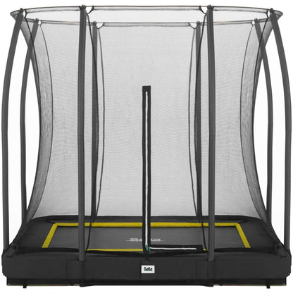 7ft x 5ft Salta Black Rectangular Comfort Edition Inground Trampoline with Enclosure - SGP Garden Ltd