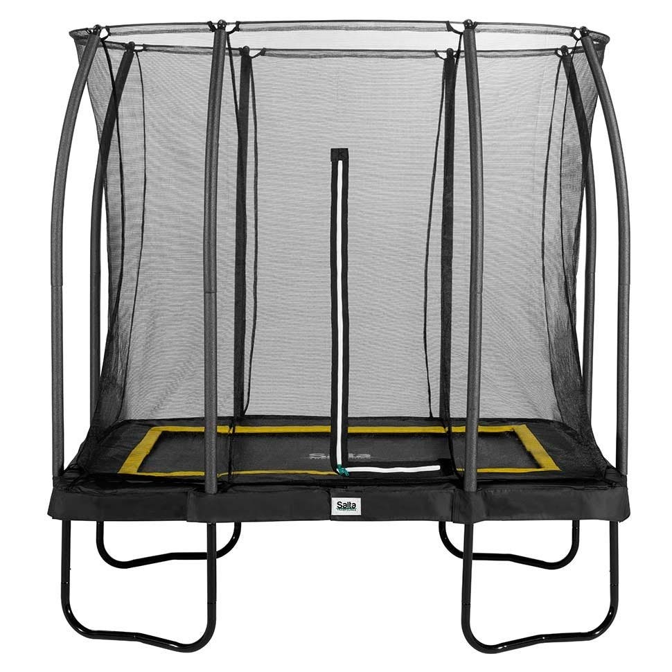 7ft x 5ft Salta Black Rectangular Comfort Edition Trampoline with Enclosure - SGP Garden Ltd