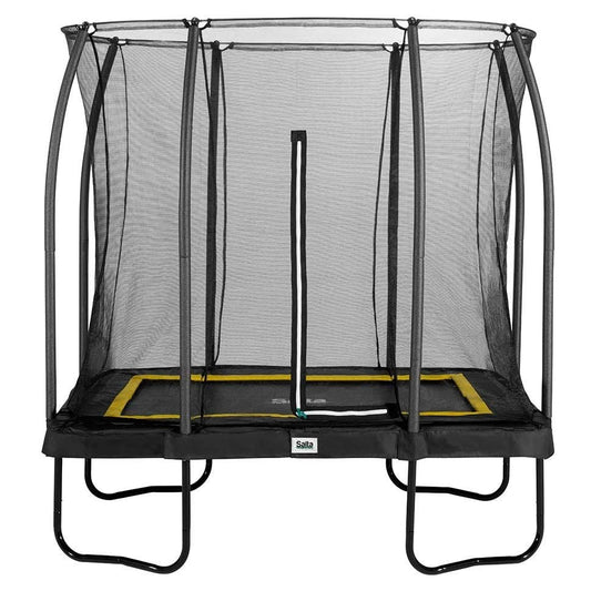 7ft x 5ft Salta Black Rectangular Comfort Edition Trampoline with Enclosure - SGP Garden Ltd