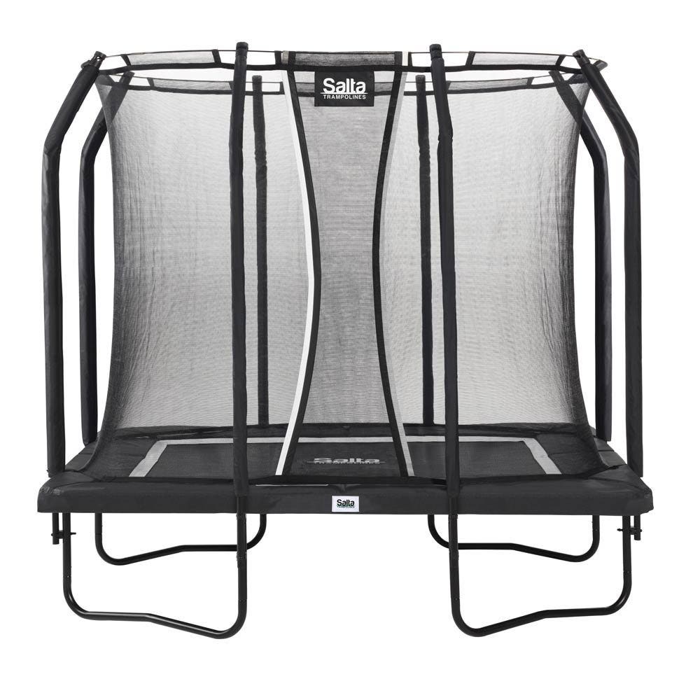 7ft x 5ft Salta Black Rectangular Premium Edition Trampoline with Enclosure - SGP Garden Ltd