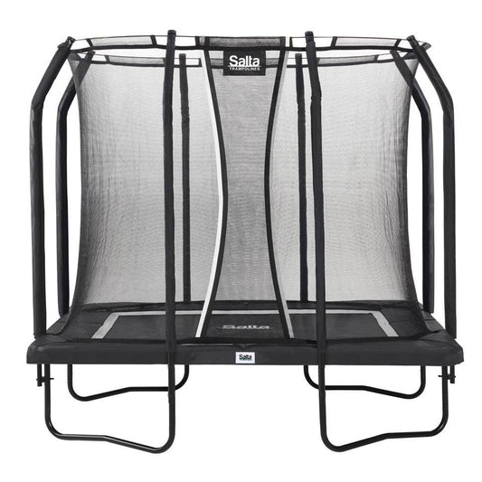 7ft x 5ft Salta Black Rectangular Premium Edition Trampoline with Enclosure - SGP Garden Ltd