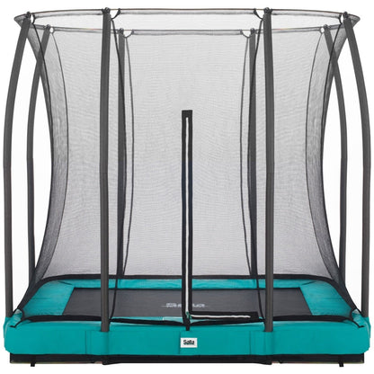 7ft x 5ft Salta Green Rectangular Comfort Edition Inground Trampoline with Enclosure - SGP Garden Ltd