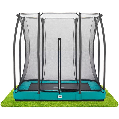 7ft x 5ft Salta Green Rectangular Comfort Edition Inground Trampoline with Enclosure - SGP Garden Ltd