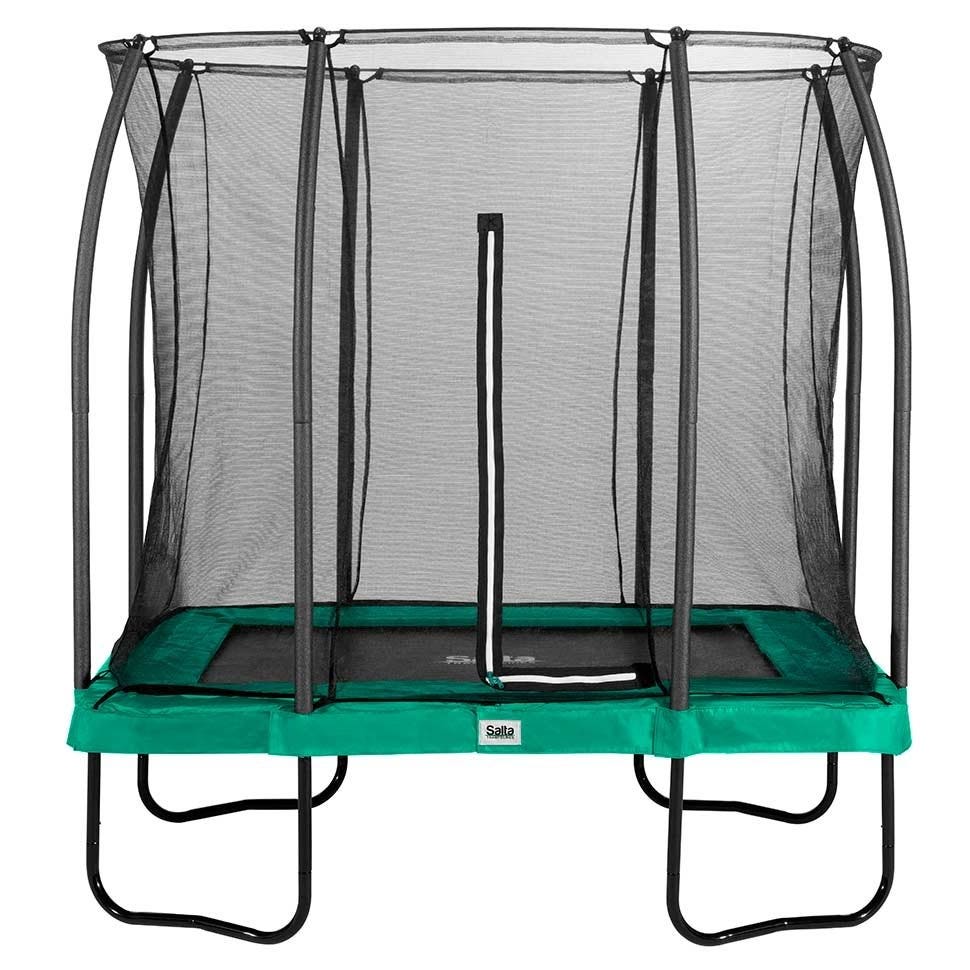 7ft x 5ft Salta Green Rectangular Comfort Edition Trampoline with Enclosure - SGP Garden Ltd