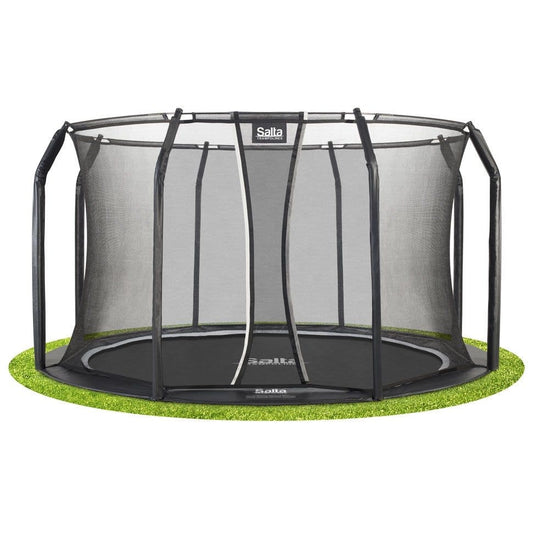 8ft 2" Salta Black Royal Baseground Round Trampoline with Enclosure - SGP Garden Ltd