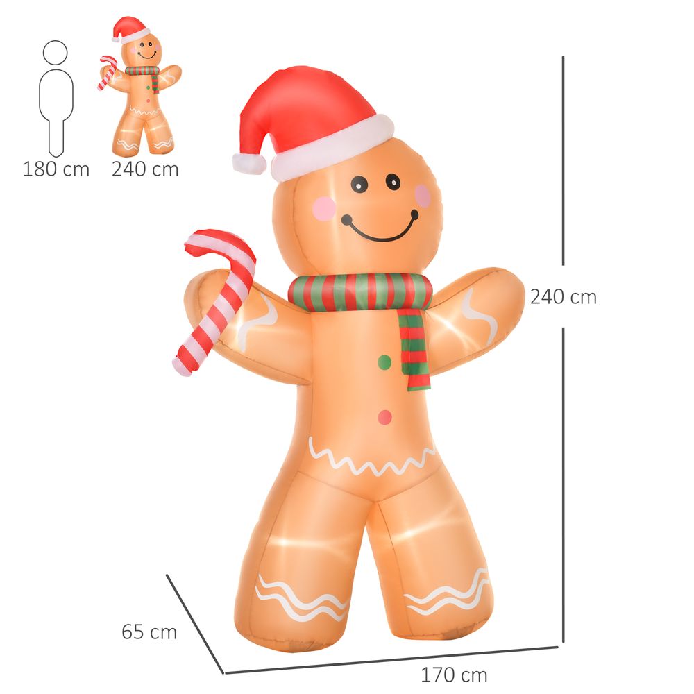 8ft Christmas Inflatable Gingerbread Man Lighted Indoor Outdoor - SGP Garden Ltd