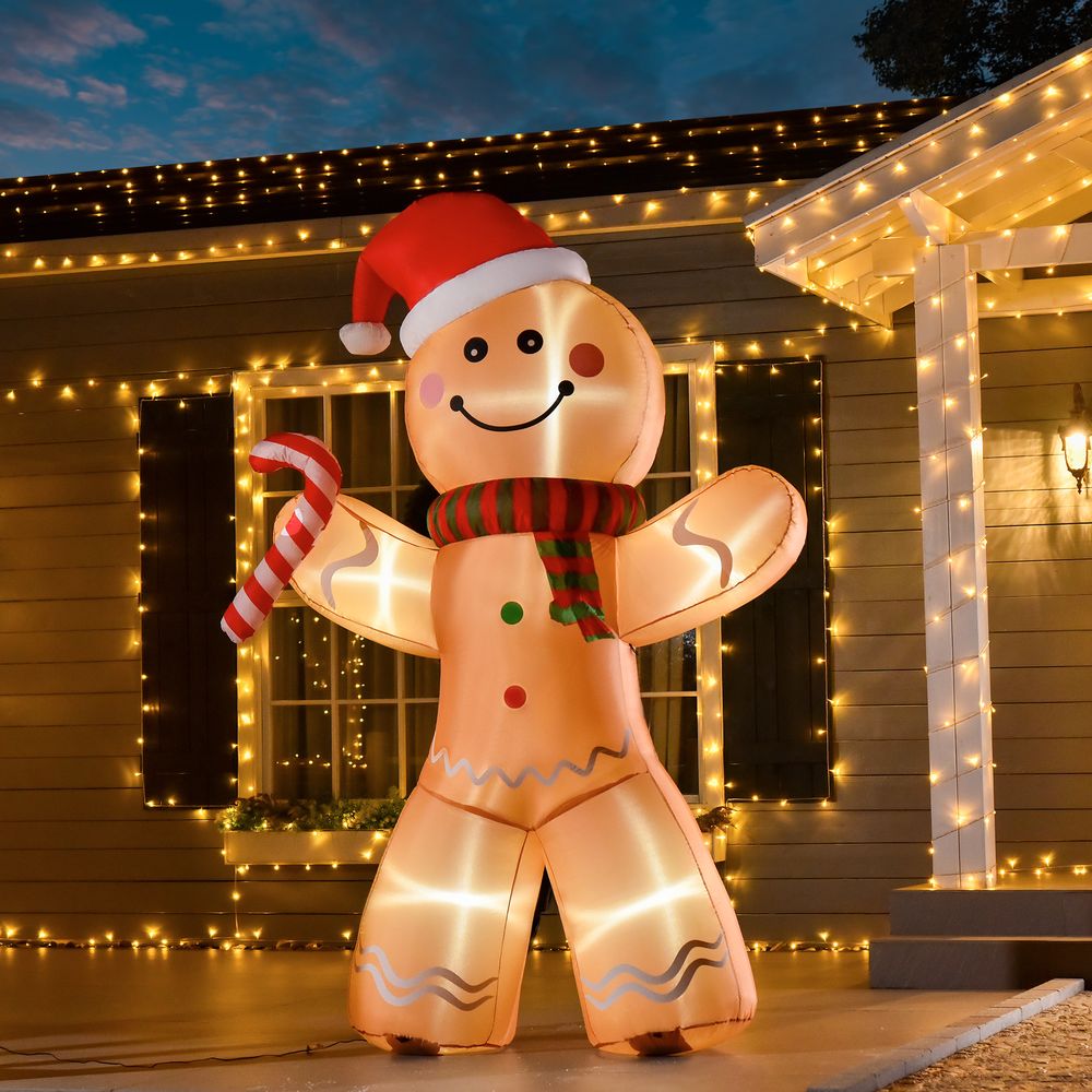 8ft Christmas Inflatable Gingerbread Man Lighted Indoor Outdoor - SGP Garden Ltd
