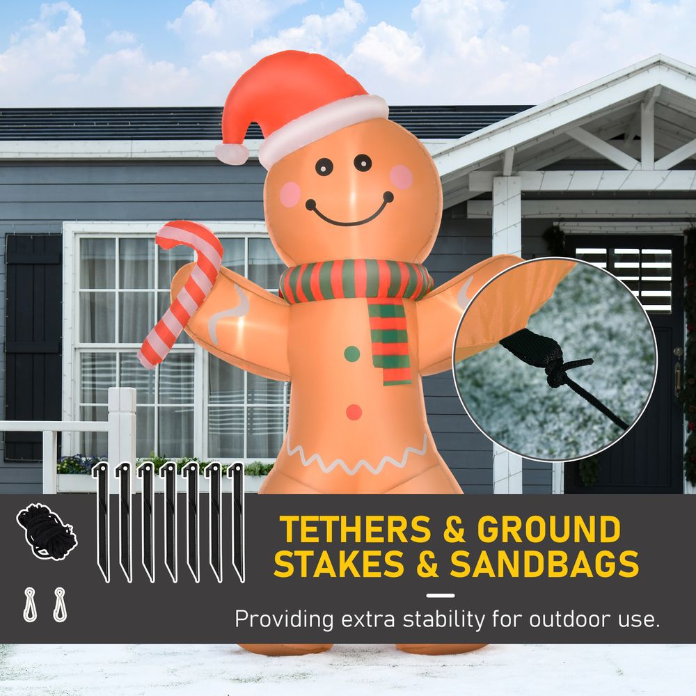 8ft Christmas Inflatable Gingerbread Man Lighted Indoor Outdoor - SGP Garden Ltd