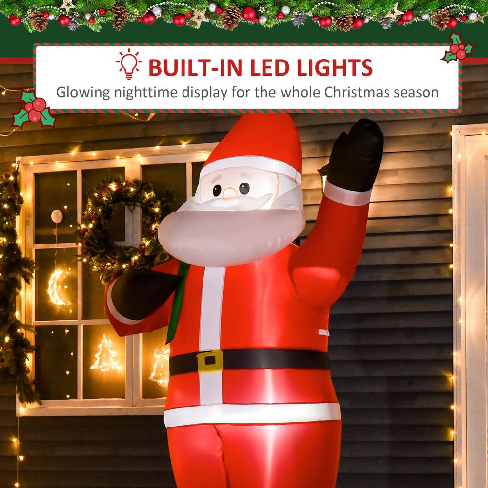 8ft Christmas Inflatable Santa Holiday Deco LED Lights Indoor Outdoor - SGP Garden Ltd