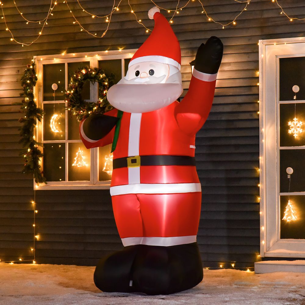8ft Christmas Inflatable Santa Holiday Deco LED Lights Indoor Outdoor - SGP Garden Ltd