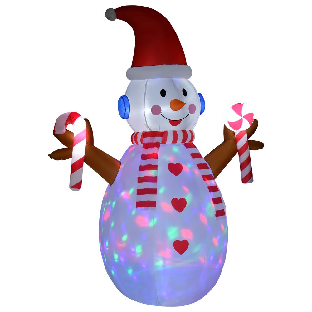 8ft Christmas Inflatable Snowman with Candy Rotating Lighted Indoor Outdoor - SGP Garden Ltd