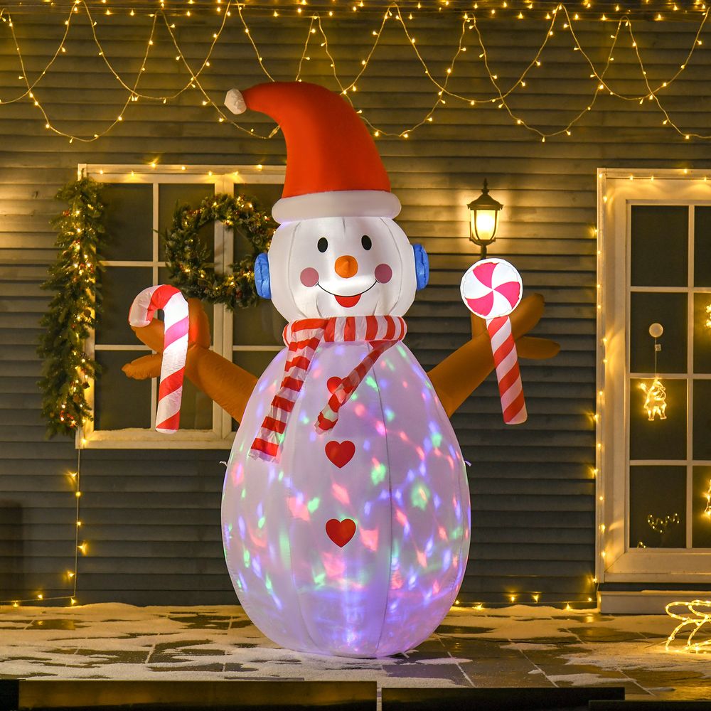 8ft Christmas Inflatable Snowman with Candy Rotating Lighted Indoor Outdoor - SGP Garden Ltd