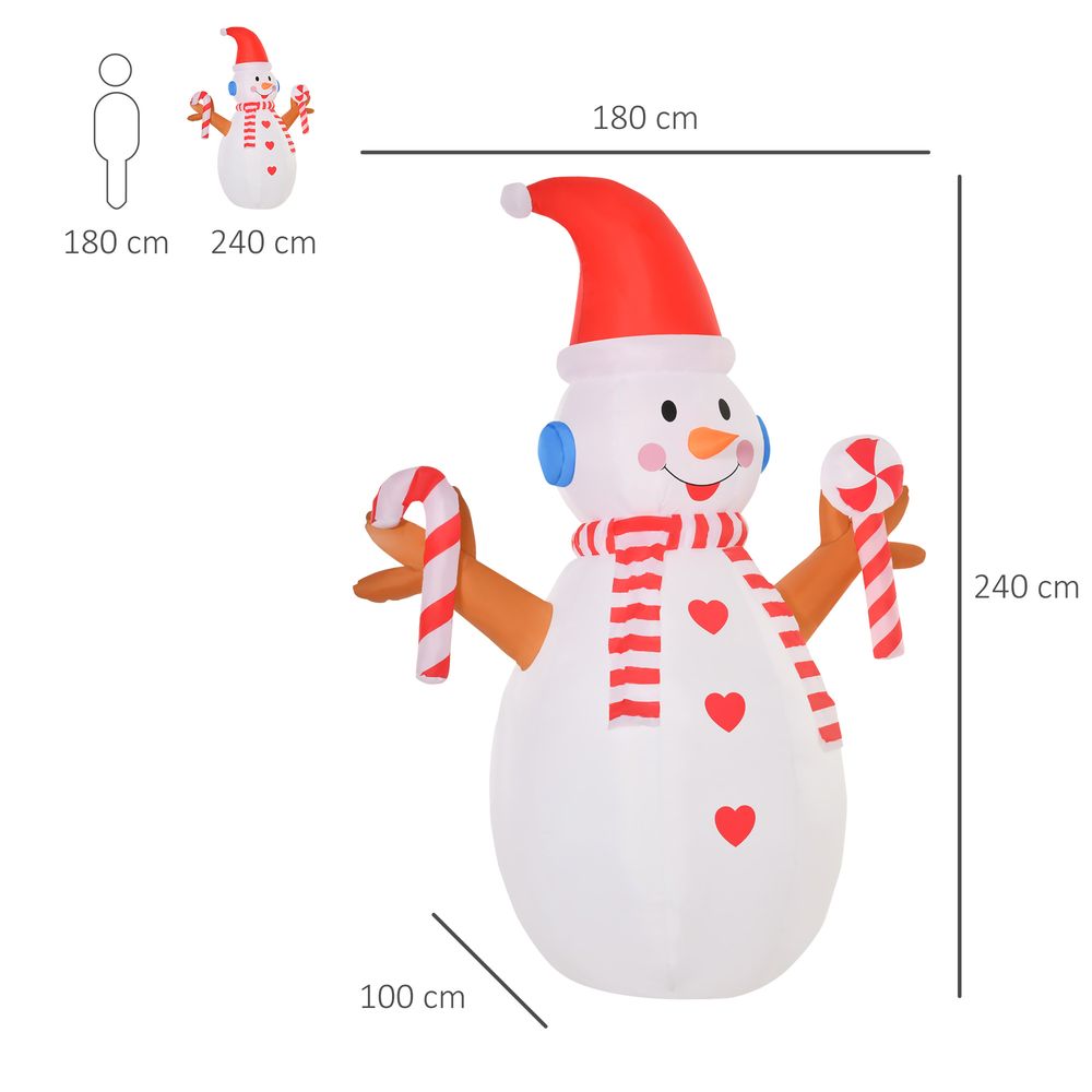 8ft Christmas Inflatable Snowman with Candy Rotating Lighted Indoor Outdoor - SGP Garden Ltd