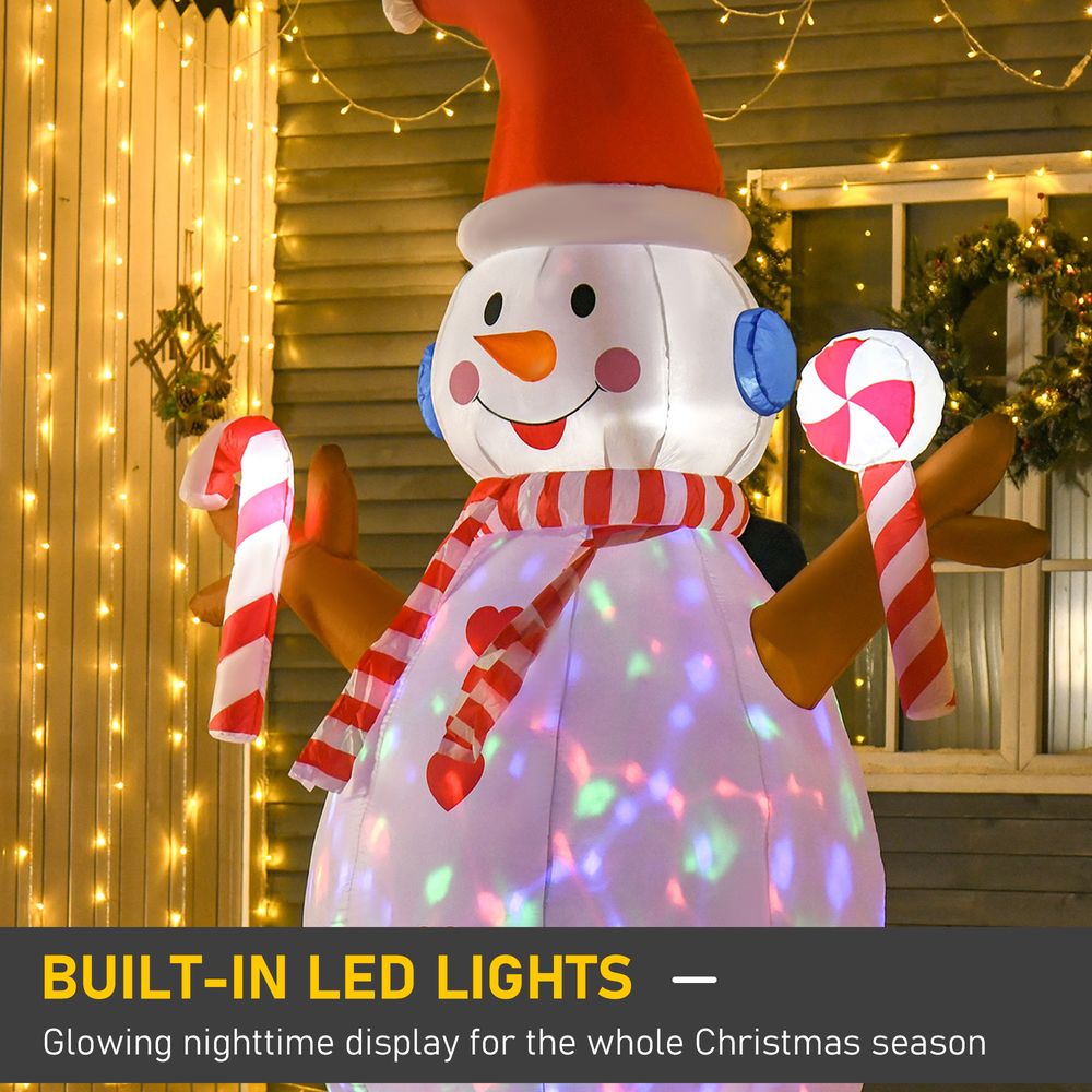 8ft Christmas Inflatable Snowman with Candy Rotating Lighted Indoor Outdoor - SGP Garden Ltd