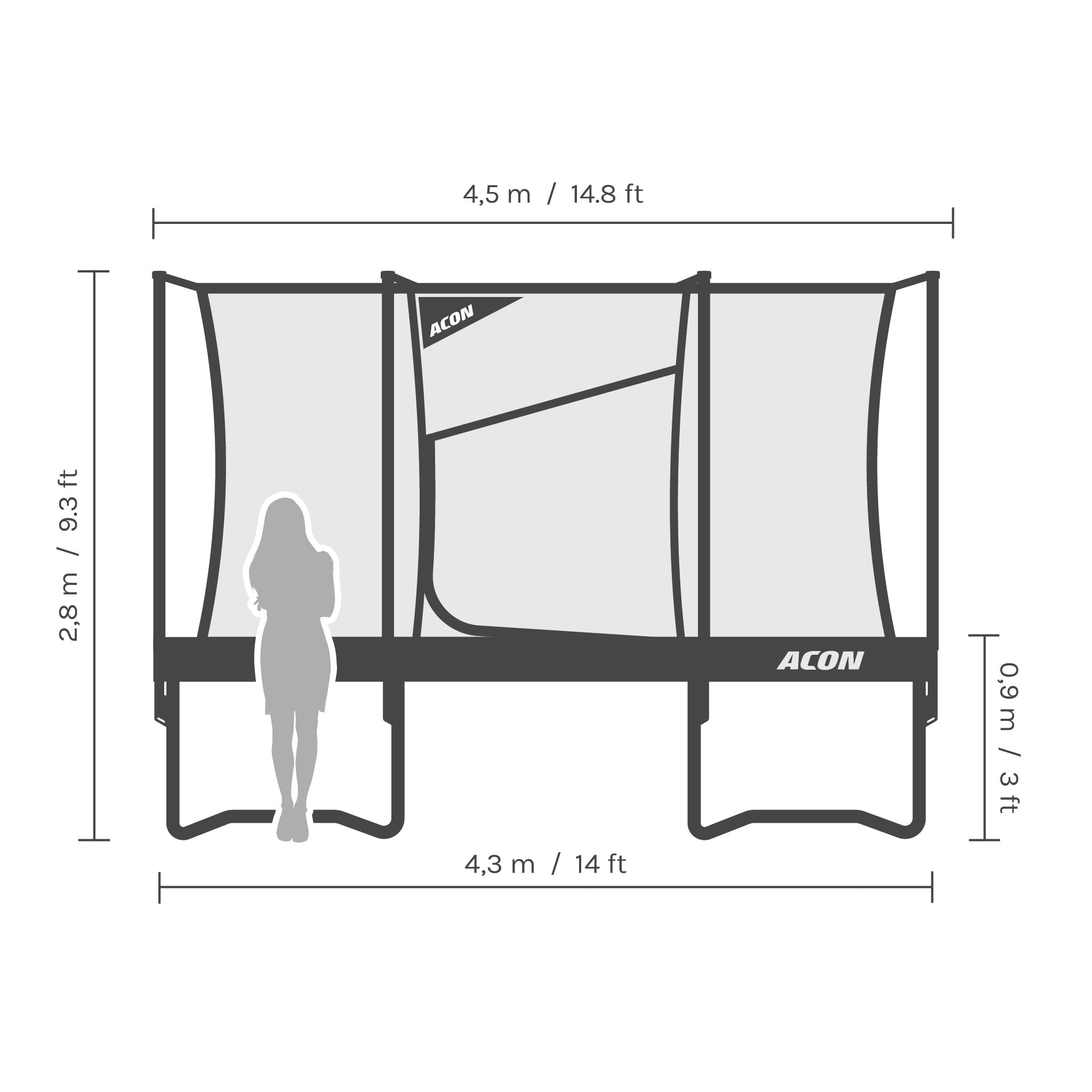 ACON Air 14ft Round Trampoline - SGP Garden Ltd