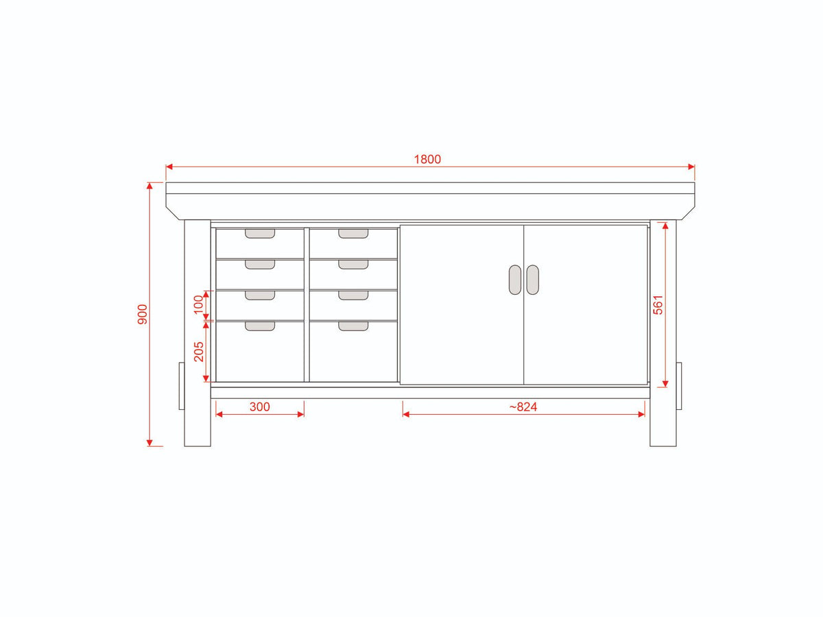 Acorn Heavy-duty Cupboard Workbench (V.1) - SGP Garden Ltd