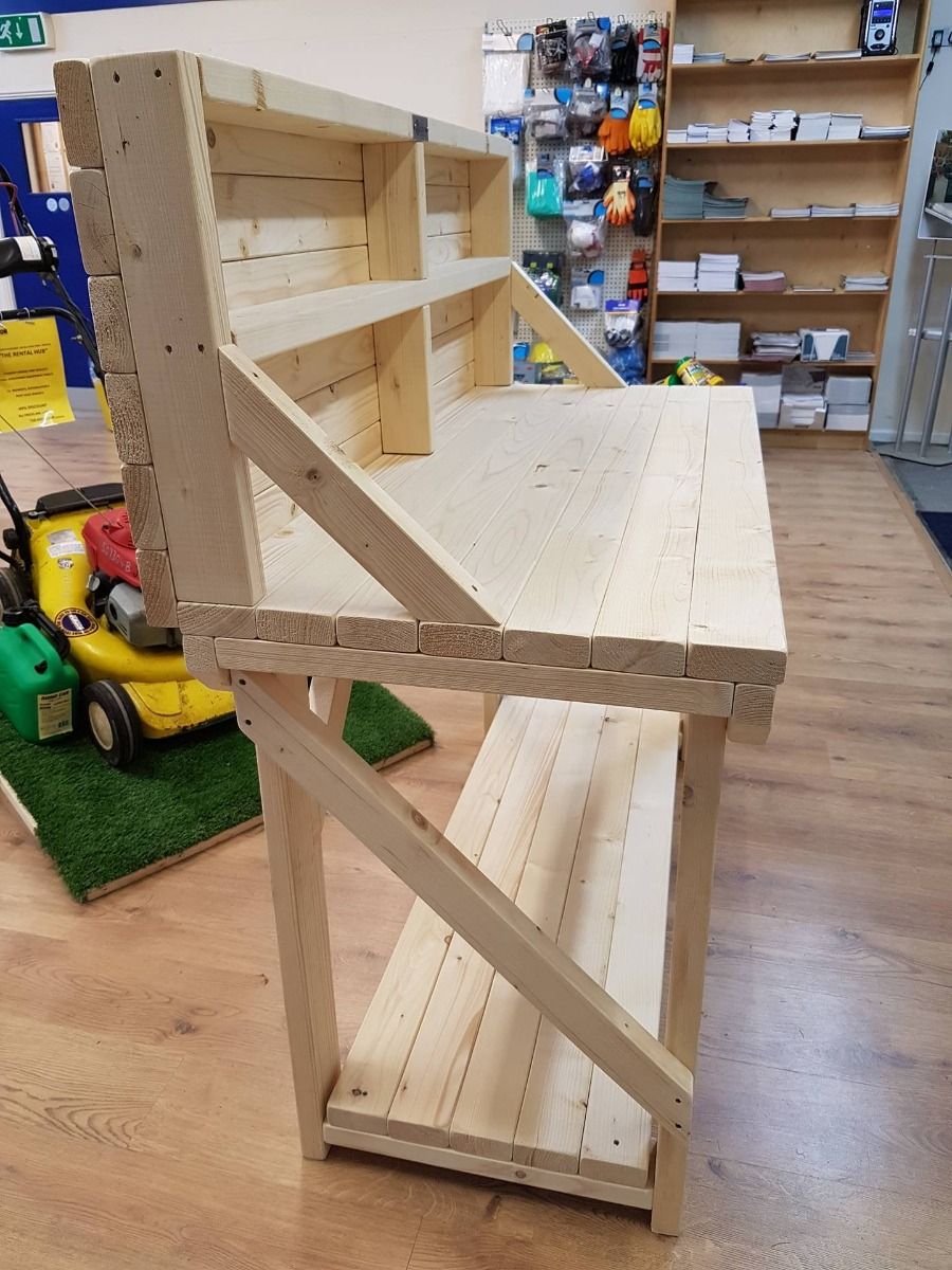 Acorn Wooden Workbench With Back Panel - SGP Garden Ltd