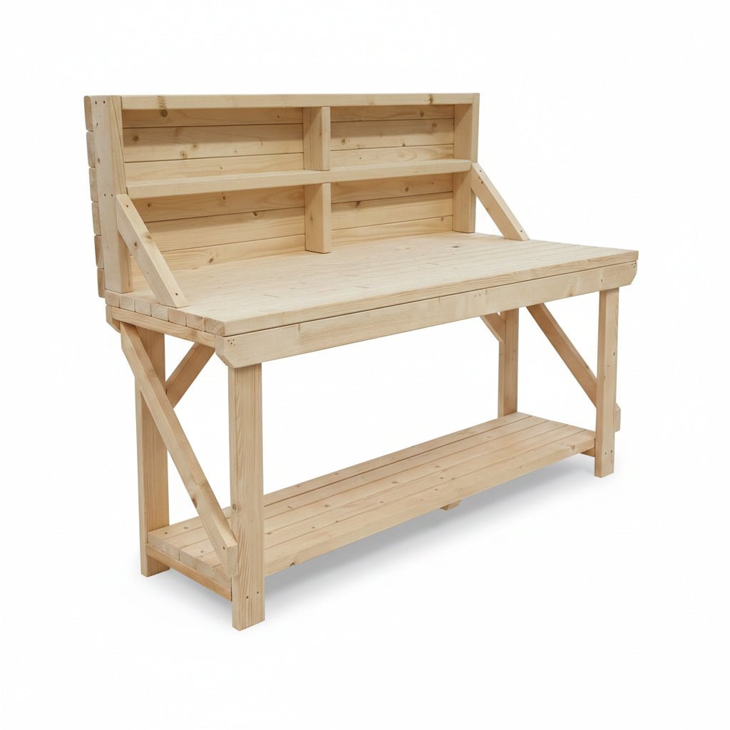 Acorn Wooden Workbench With Back Panel - SGP Garden Ltd