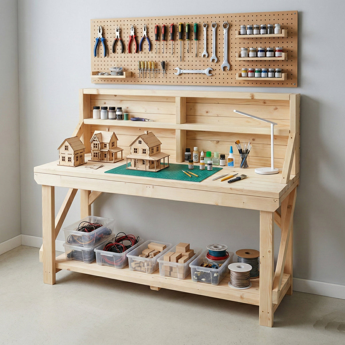 Acorn Wooden Workbench With Back Panel - SGP Garden Ltd