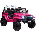 AIYAPLAY 12V Battery Powered Kids Ride-On Car, Electric Truck w/ Spring Suspension, Remote, Music, Horn, Lights, Pink - SGP Garden Ltd