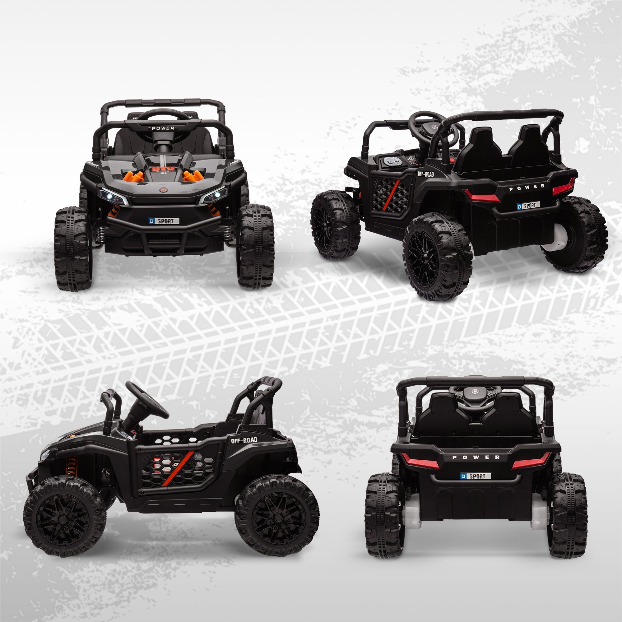 AIYAPLAY 12V Battery Powered Ride on Truck w/ Remote, Four Suspension Wheels, Horn, Lights, Music, USB, for Ages 3-5 Years, Black - SGP Garden Ltd