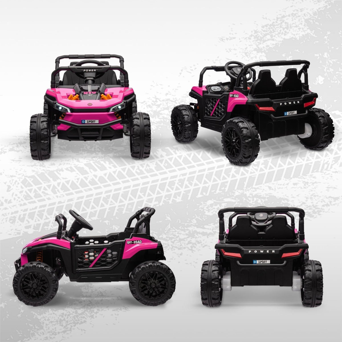 AIYAPLAY 12V Battery Powered Ride on Truck w/ Remote, Four Suspension Wheels, Horn, Lights, Music, USB, for Ages 3-5 Years, Pink - SGP Garden Ltd