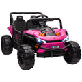 AIYAPLAY 12V Battery Powered Ride on Truck w/ Remote, Four Suspension Wheels, Horn, Lights, Music, USB, for Ages 3-5 Years, Pink - SGP Garden Ltd