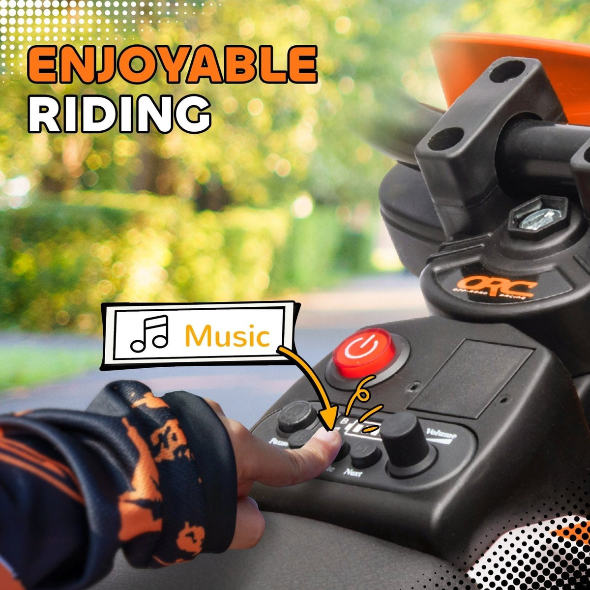 AIYAPLAY 12V Kids Electric Motorbike, Kids Electric Ride on motorcycle w/ Twist Grip Throttle, Training Wheels, Orange - SGP Garden Ltd